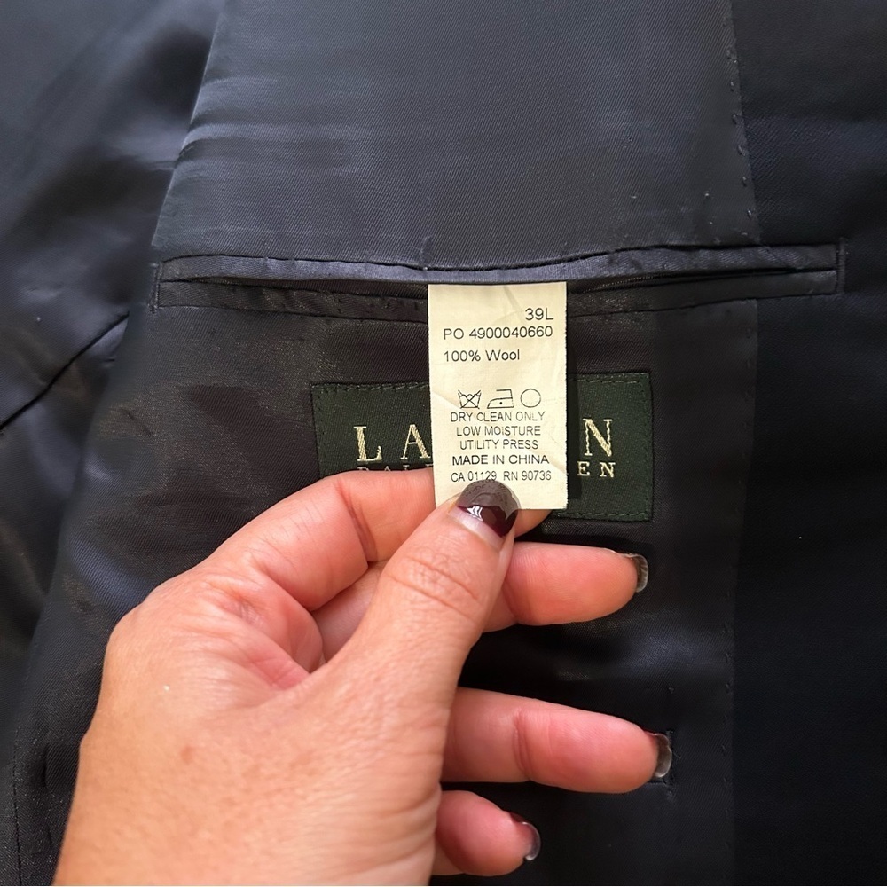Ralph Ralph Lauren green Label Men's Navy Button Sports Coat/Blazer Size 39L - Picture 10 of 14